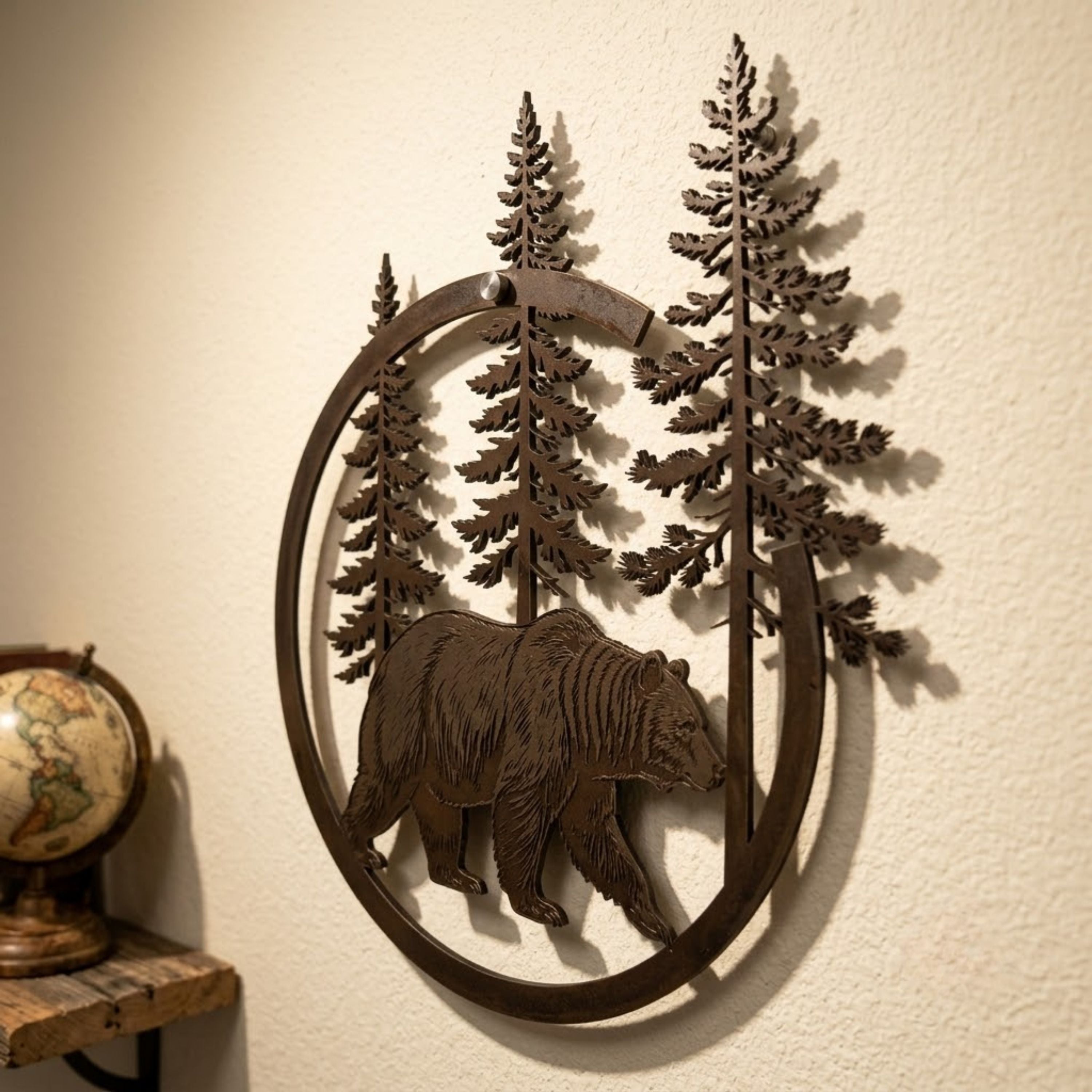 Bear Metal Sign, Forest Bear Wall Art, Rustic Cabin Decor, Outdoor Met