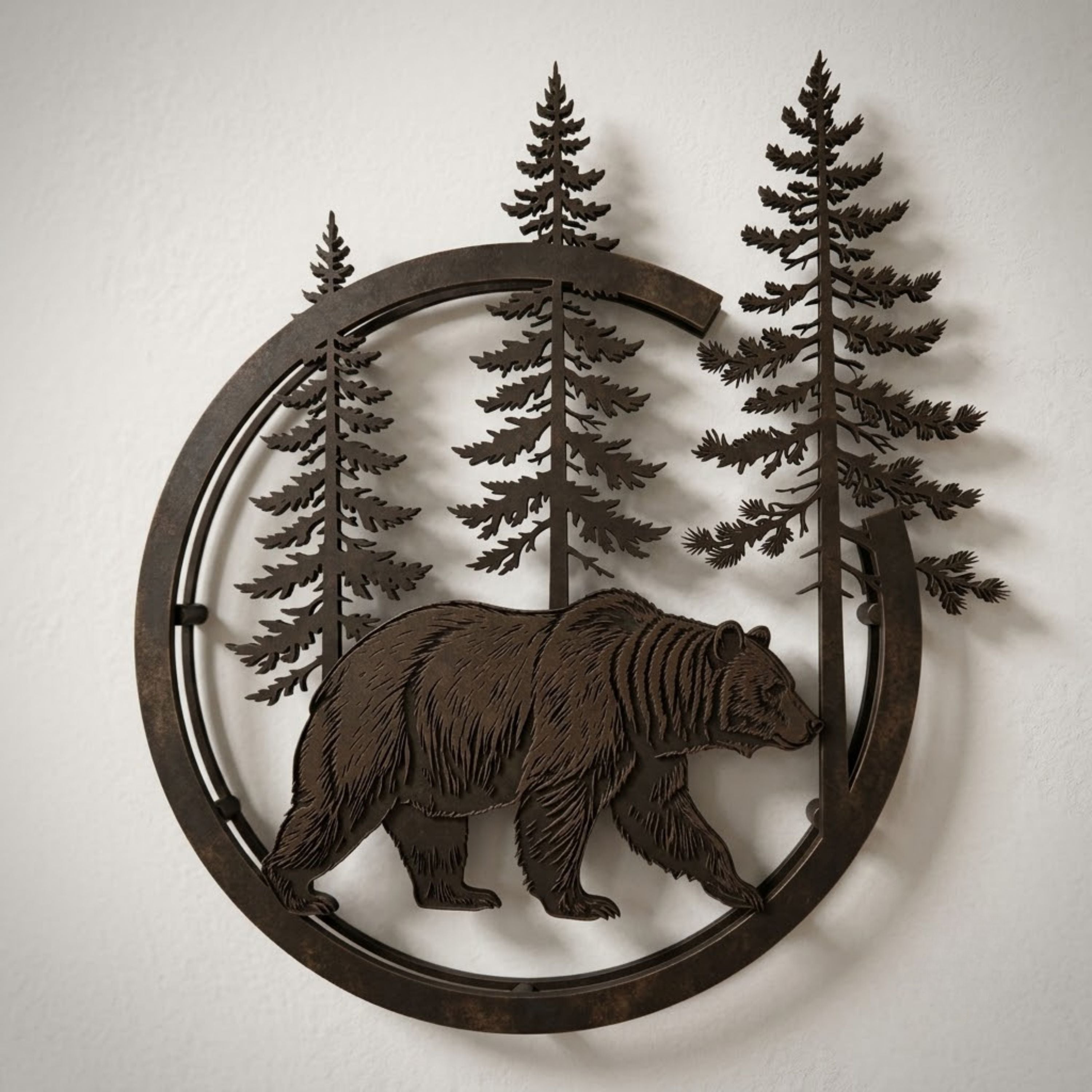 Bear Metal Sign, Forest Bear Wall Art, Rustic Cabin Decor, Outdoor Met