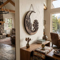 Crescent Moon Deer Metal Sign, Forest Deer Wall Art, Rustic Cabin Deco