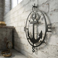 Anchor Compass Metal Sign, Nautical Wall Art, Compass Decor, Outdoor M