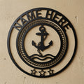 Personalized Anchor Name Metal Sign, Custom Nautical Wall Art, Family