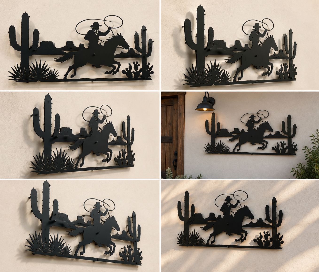 Cowboy Lasso Metal Sign, Western Horse Wall Art, Desert Cowboy Decor