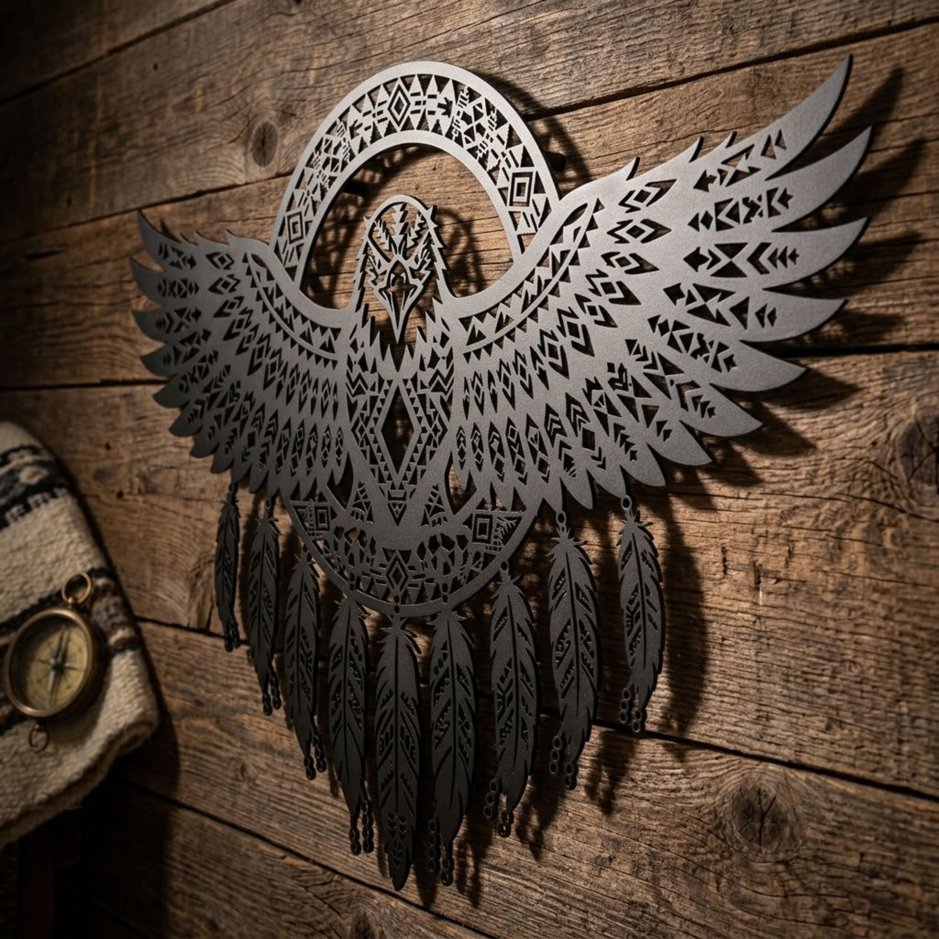 Eagle Dreamcatcher Metal Sign, Southwestern Eagle Wall Art, Tribal Eag