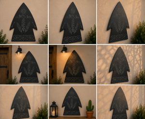 Arrowhead Metal Sign, Southwestern Arrowhead Wall Art, Aztec Arrowhead