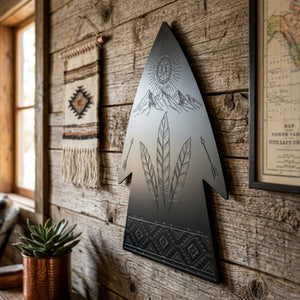 Arrowhead Metal Sign, Southwestern Arrowhead Wall Art, Aztec Arrowhead